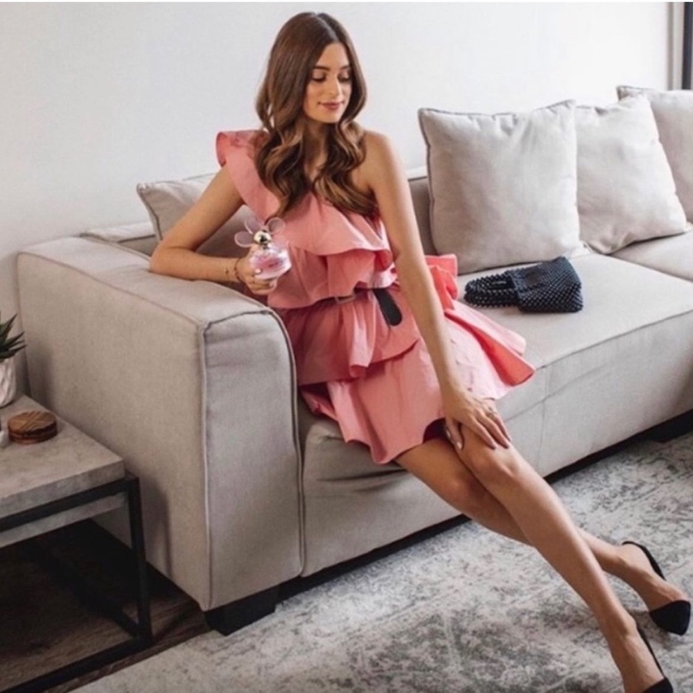 Zara PINK RUFFLE DRESS - Picture 6 of 15